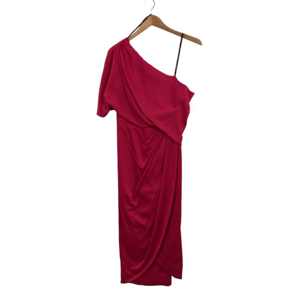 Theia Rayna One-shoulder Draped Dress Purple 4
